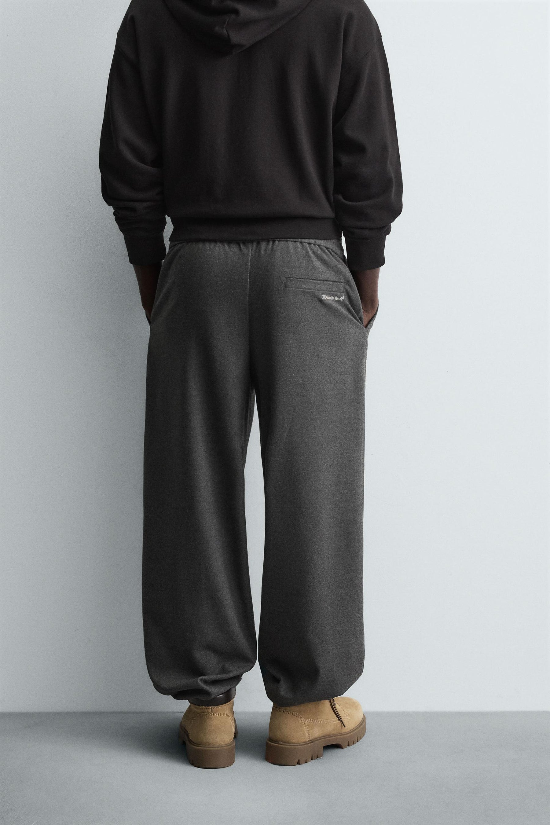 TEXTURED RELAXED FIT TROUSERS - Image 3