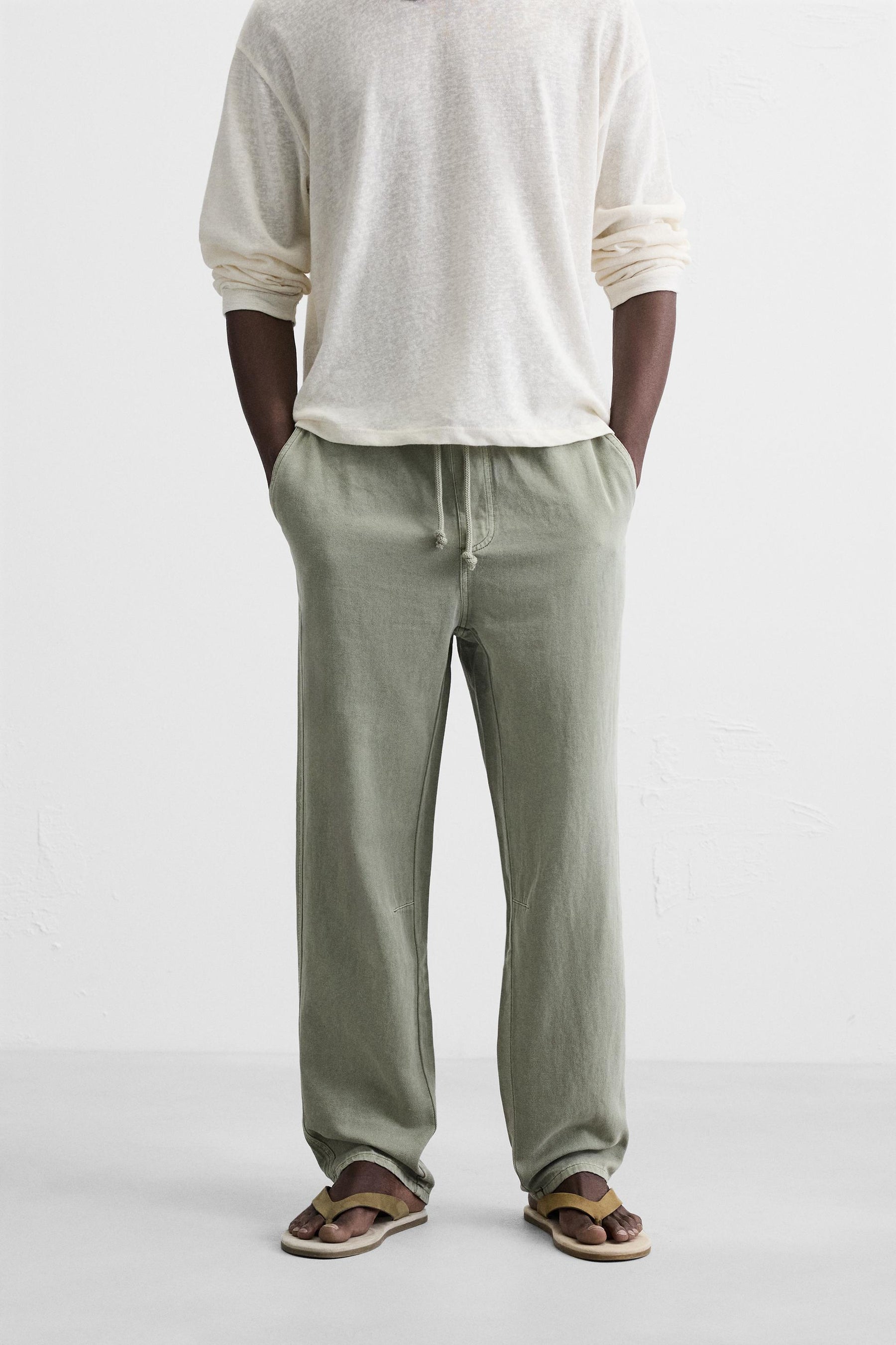 COTTON - LINEN TROUSERS - Image 2