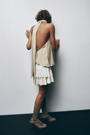 METALLISCHES HALTER-TOP