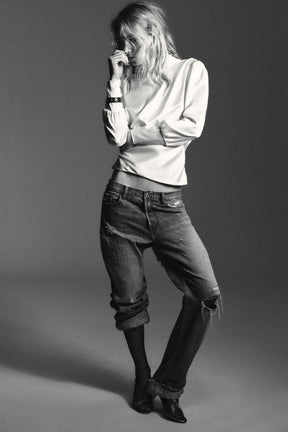 Satinhemd mit Schleife