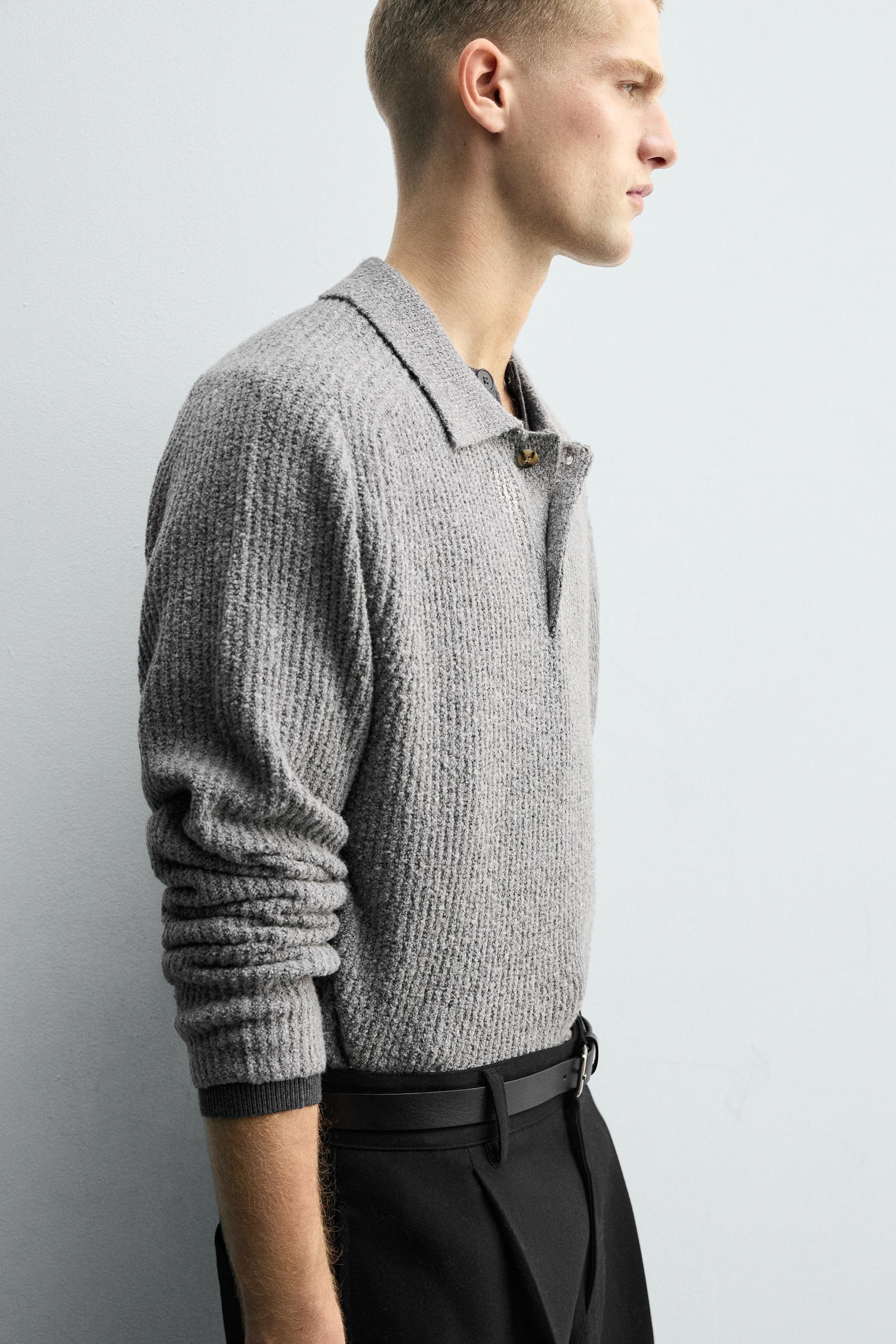 Textured Bouclé Polo