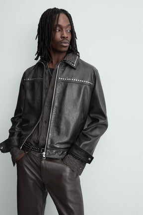 STUDDED LEATHER JACKET - Image 5