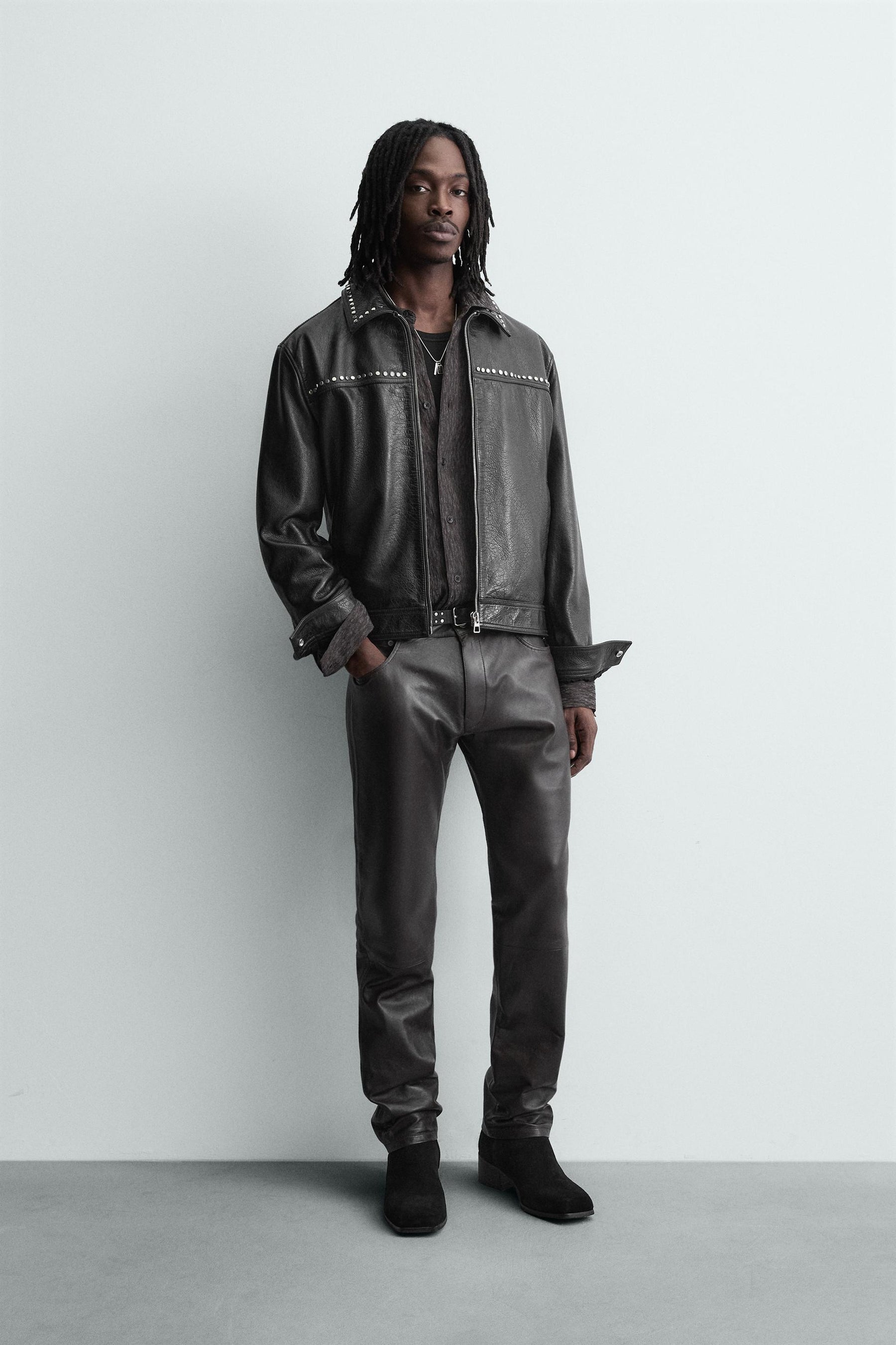 STUDDED LEATHER JACKET - Image 1