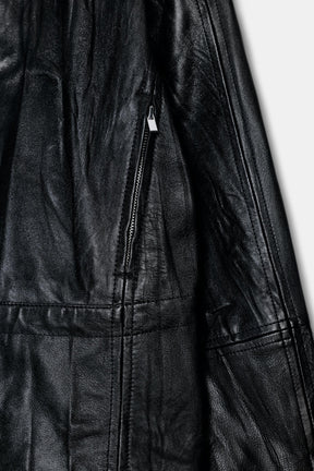 Lederjacke mit Knittereffekt