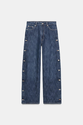 Baggy Jeans mit mittelhohem Bund
