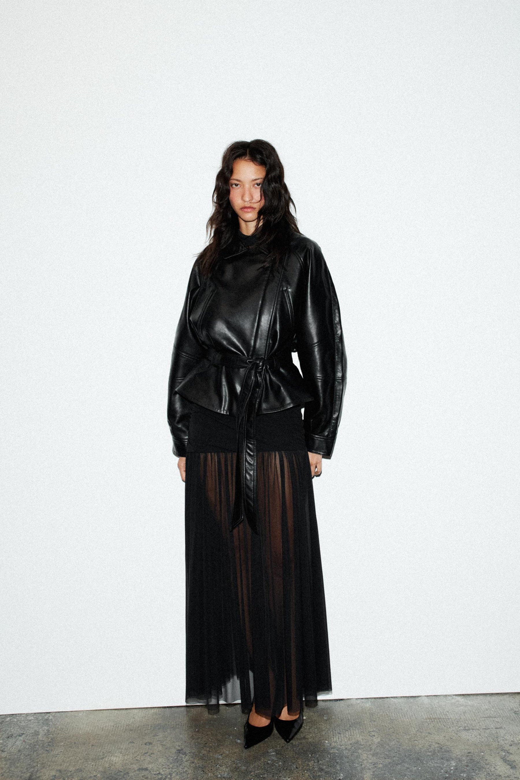 Schößchenjacke aus Kunstleder