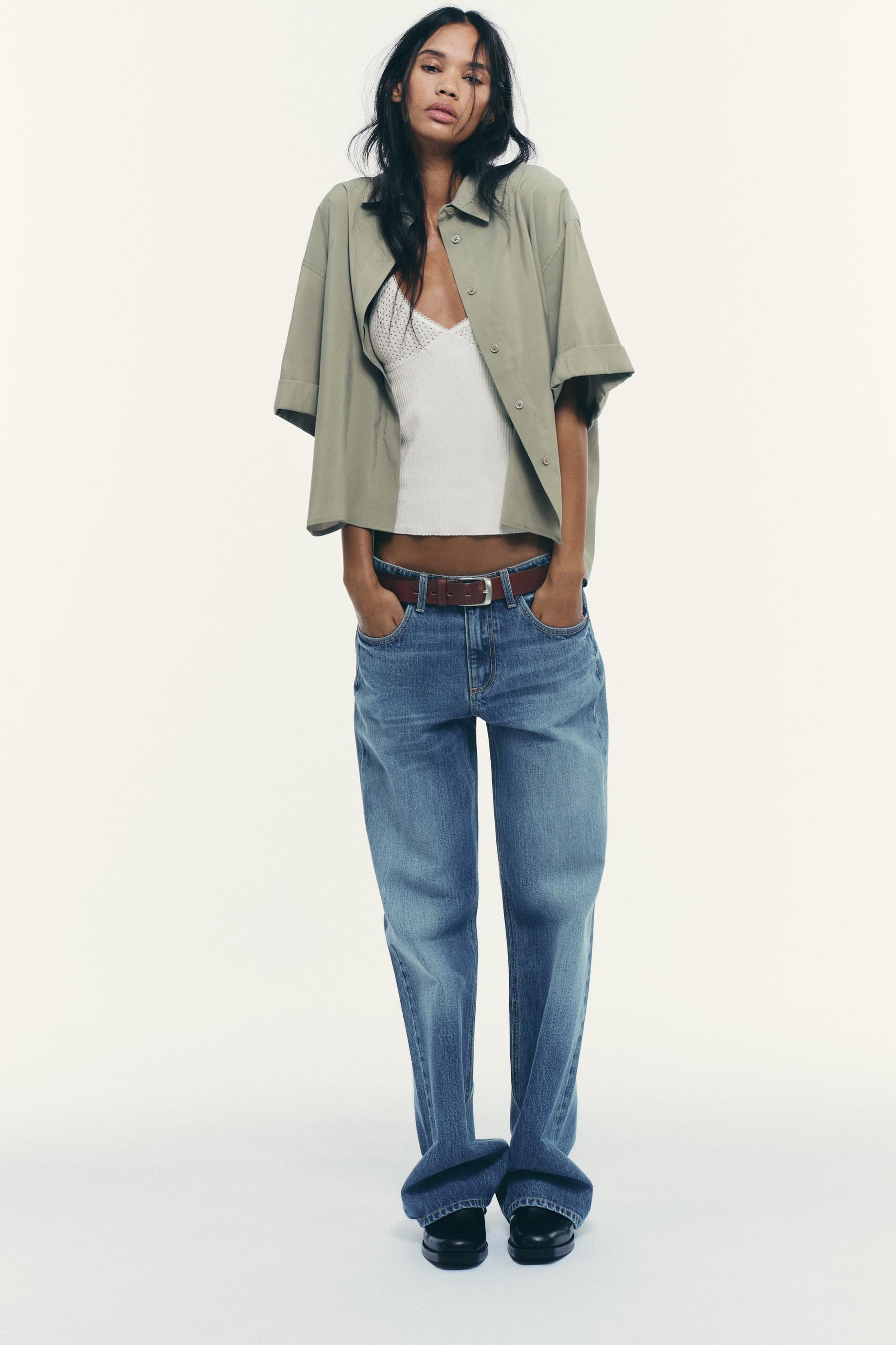 Fließendes Kurzarmhemd