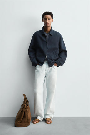 REGULAR FIT 100% LINEN JACKET - Image 1