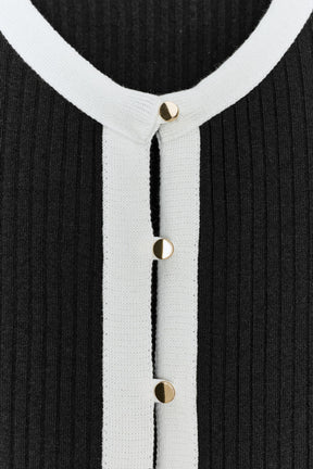 Kontrastfarbener Strickcardigan