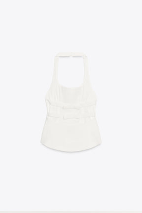 Neckholder-Top mit Schleifen