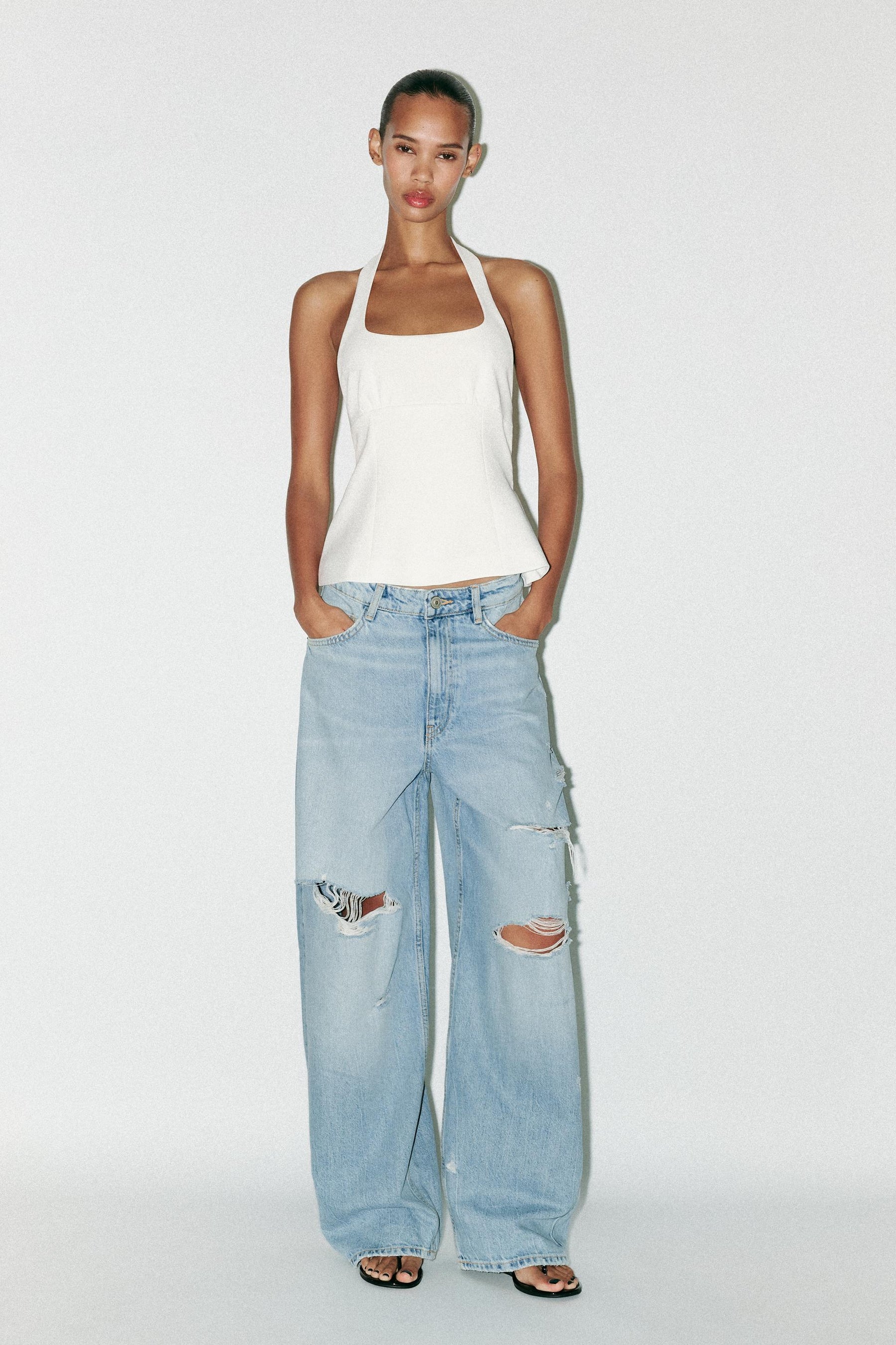 Neckholder-Top mit Schleifen