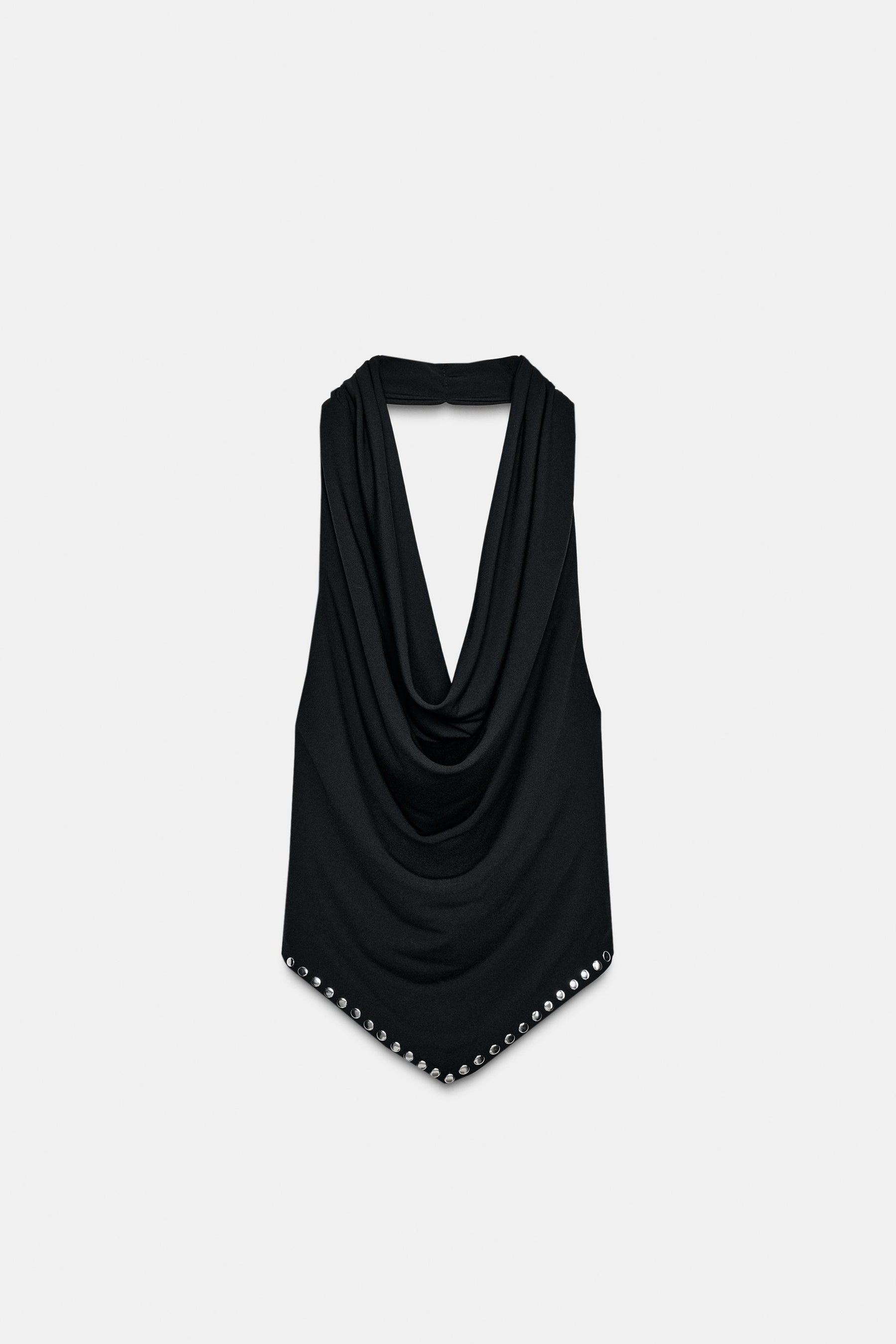 Neckholder-Top mit Nieten