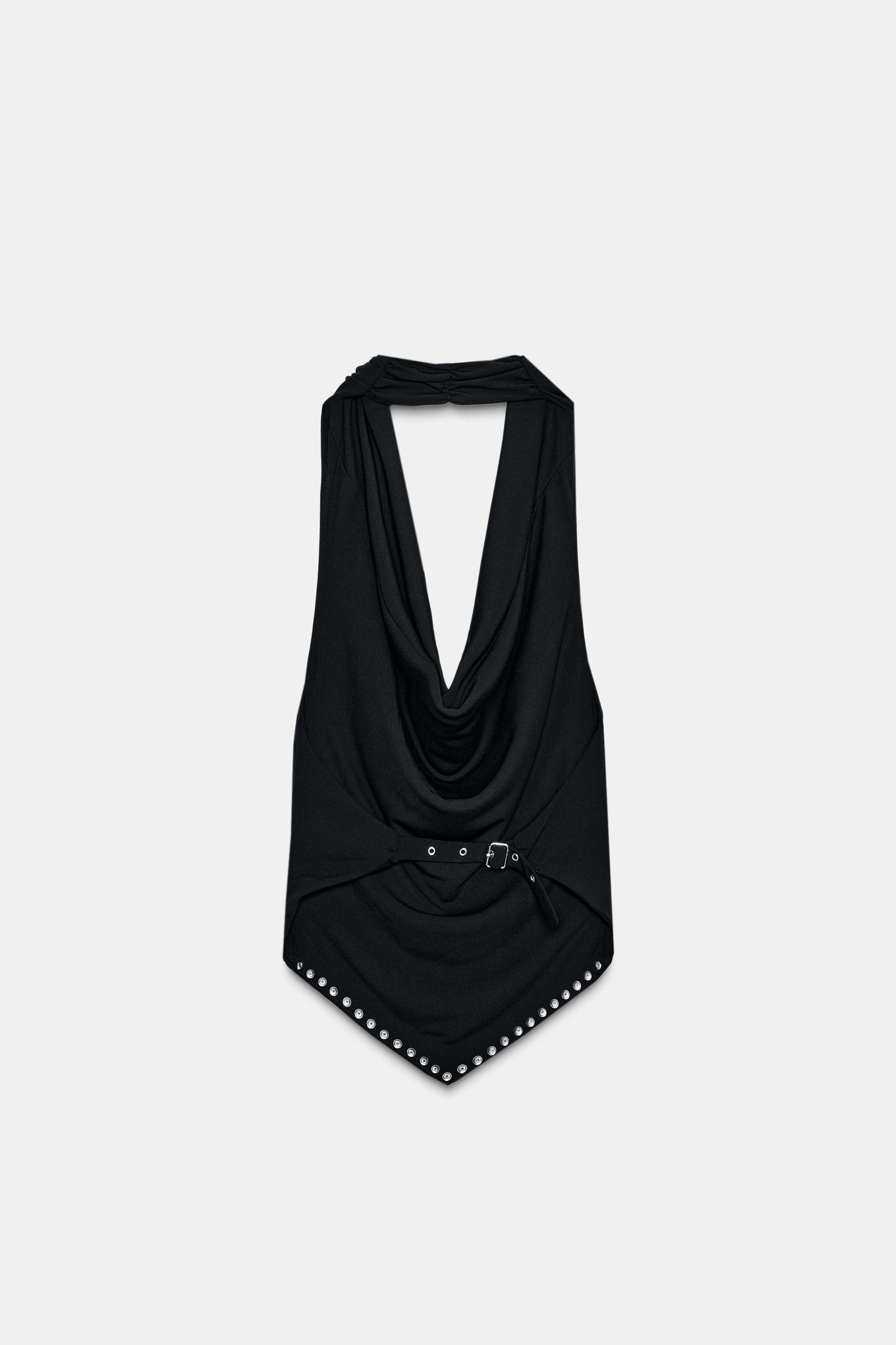 Neckholder-Top mit Nieten