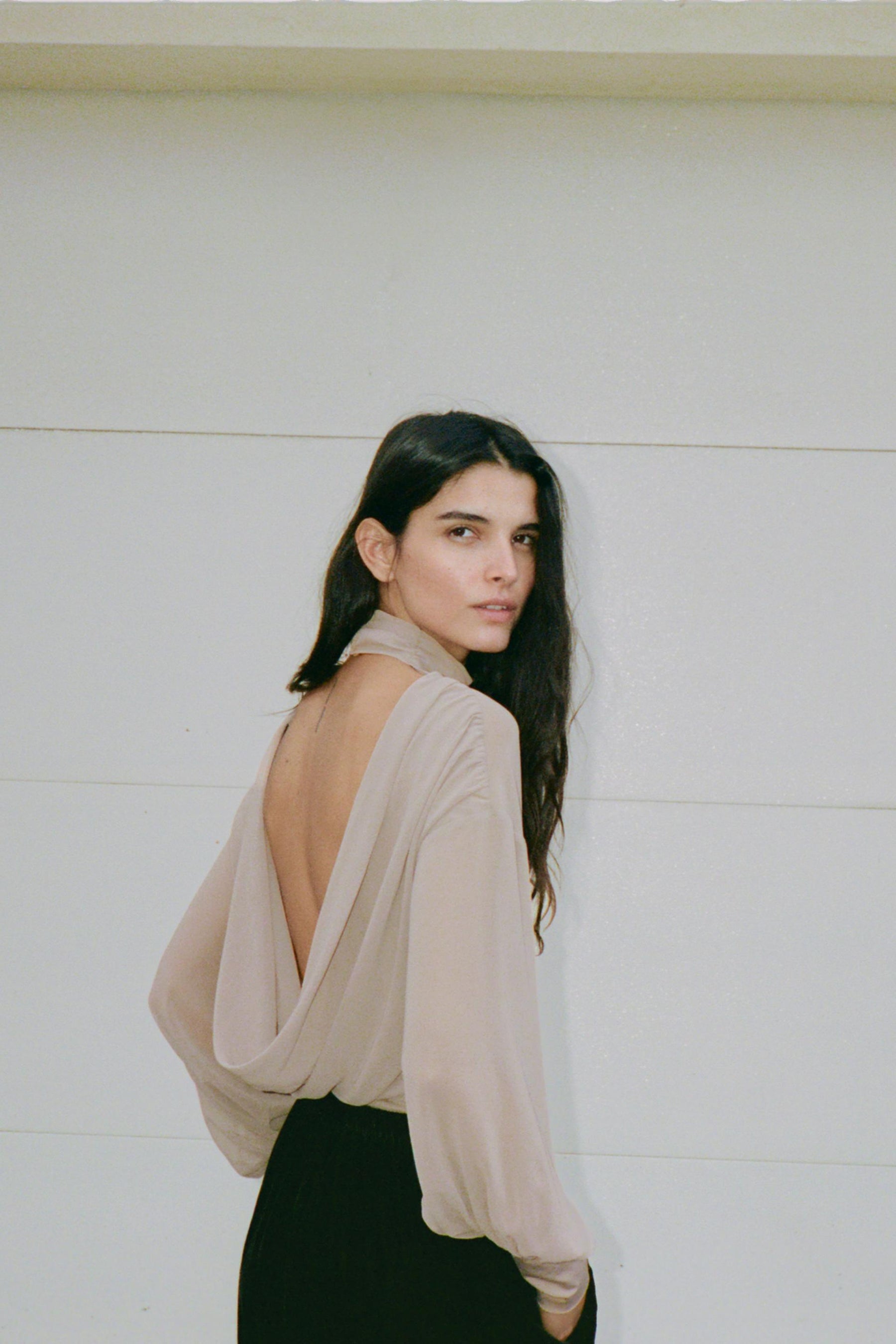 Georgette-Body mit Details