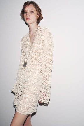 ZW COLLECTION CROCHET MINI DRESS - Image 6