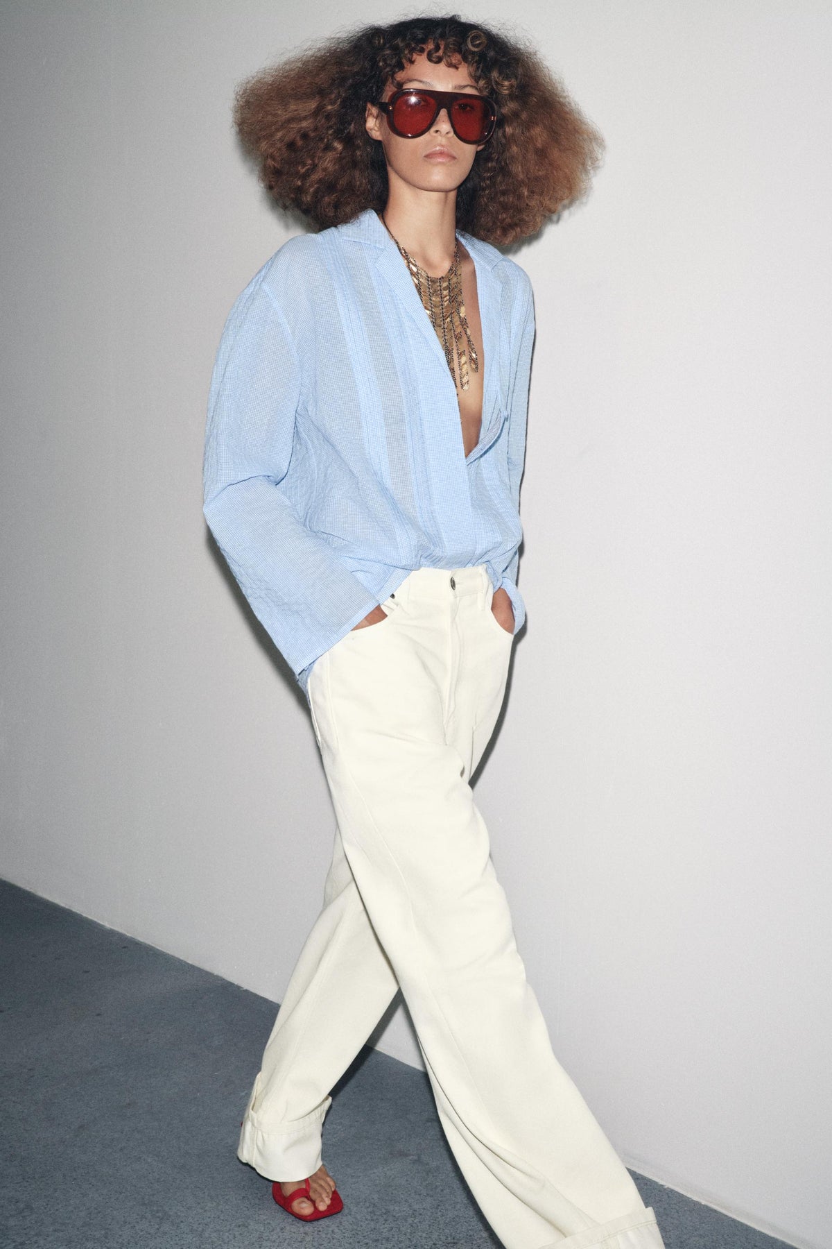 Strukturiertes Oversize-Hemd