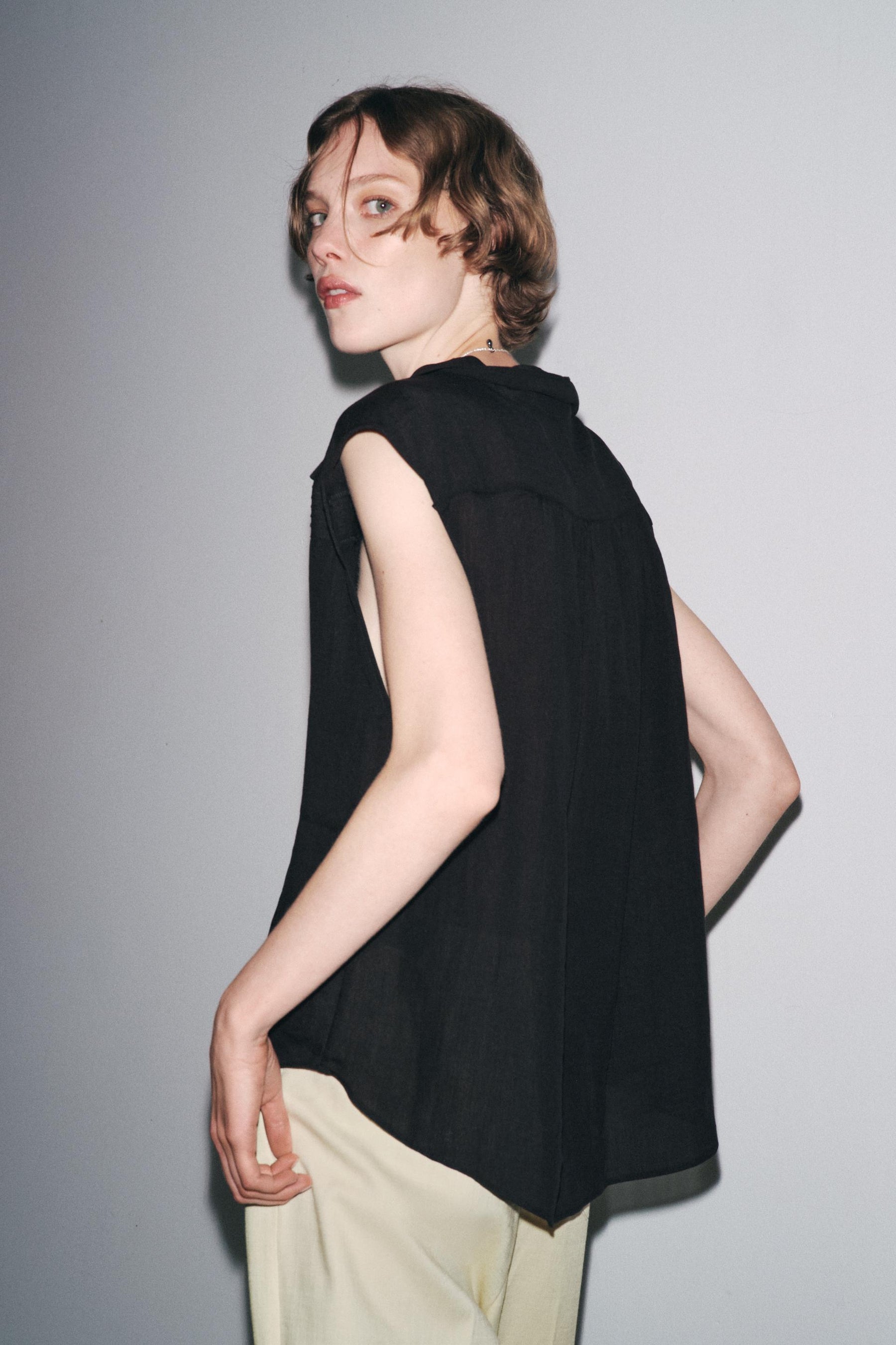 Ramie-Mischgewebe, gestepptes Hemd