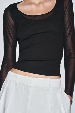 Halbtransparentes Kombinations-T-Shirt