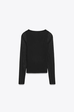 Halbtransparentes Kombinations-T-Shirt