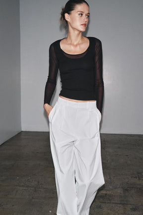 Halbtransparentes Kombinations-T-Shirt