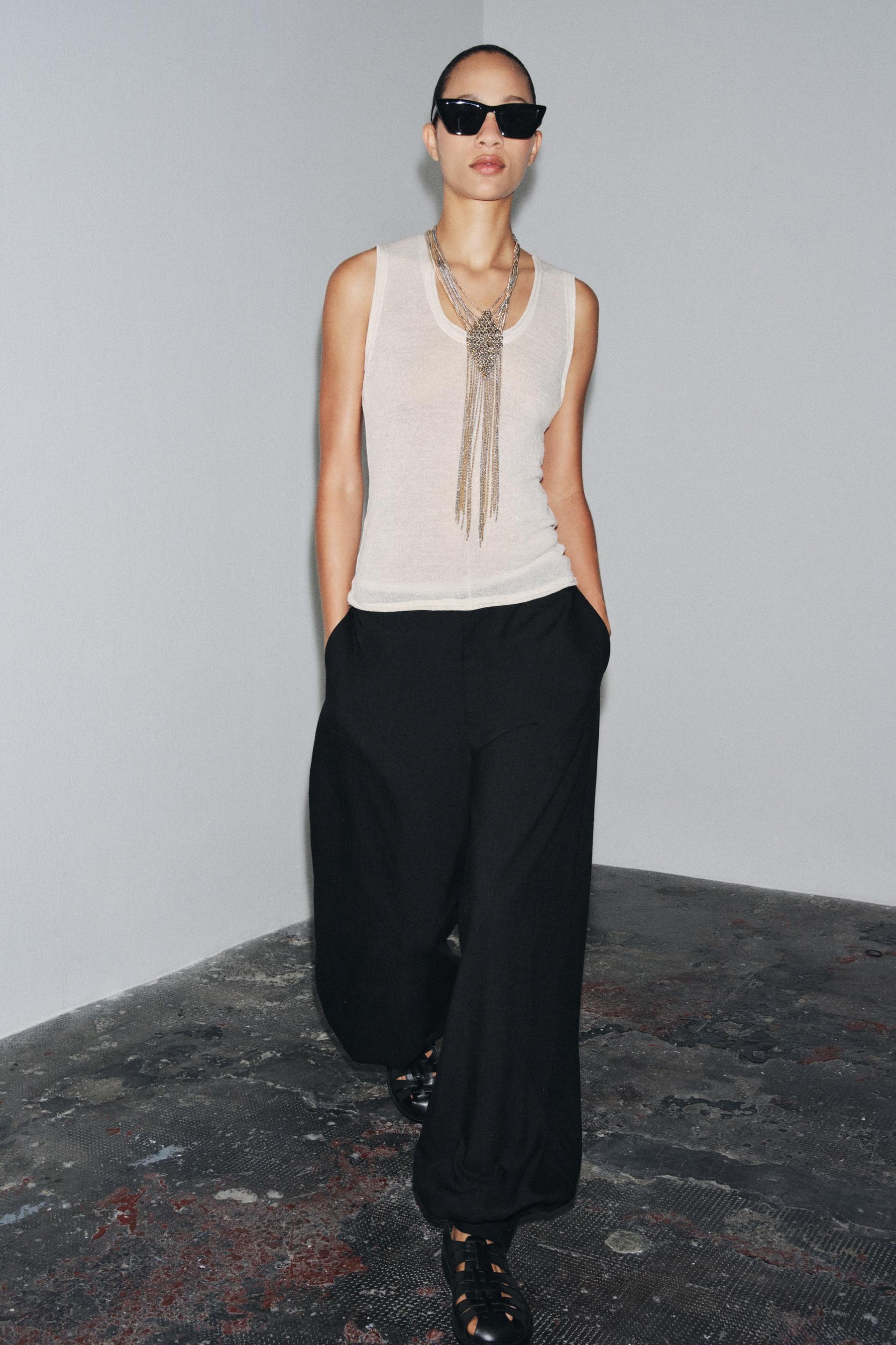 Ärmelloses Top aus Wollmischung