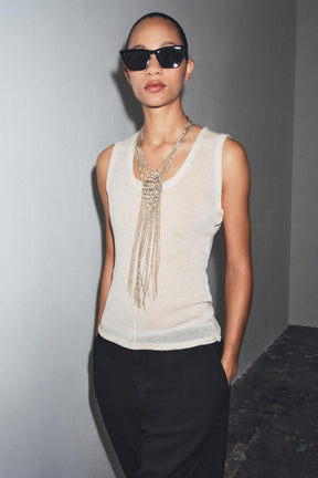 Ärmelloses Top aus Wollmischung