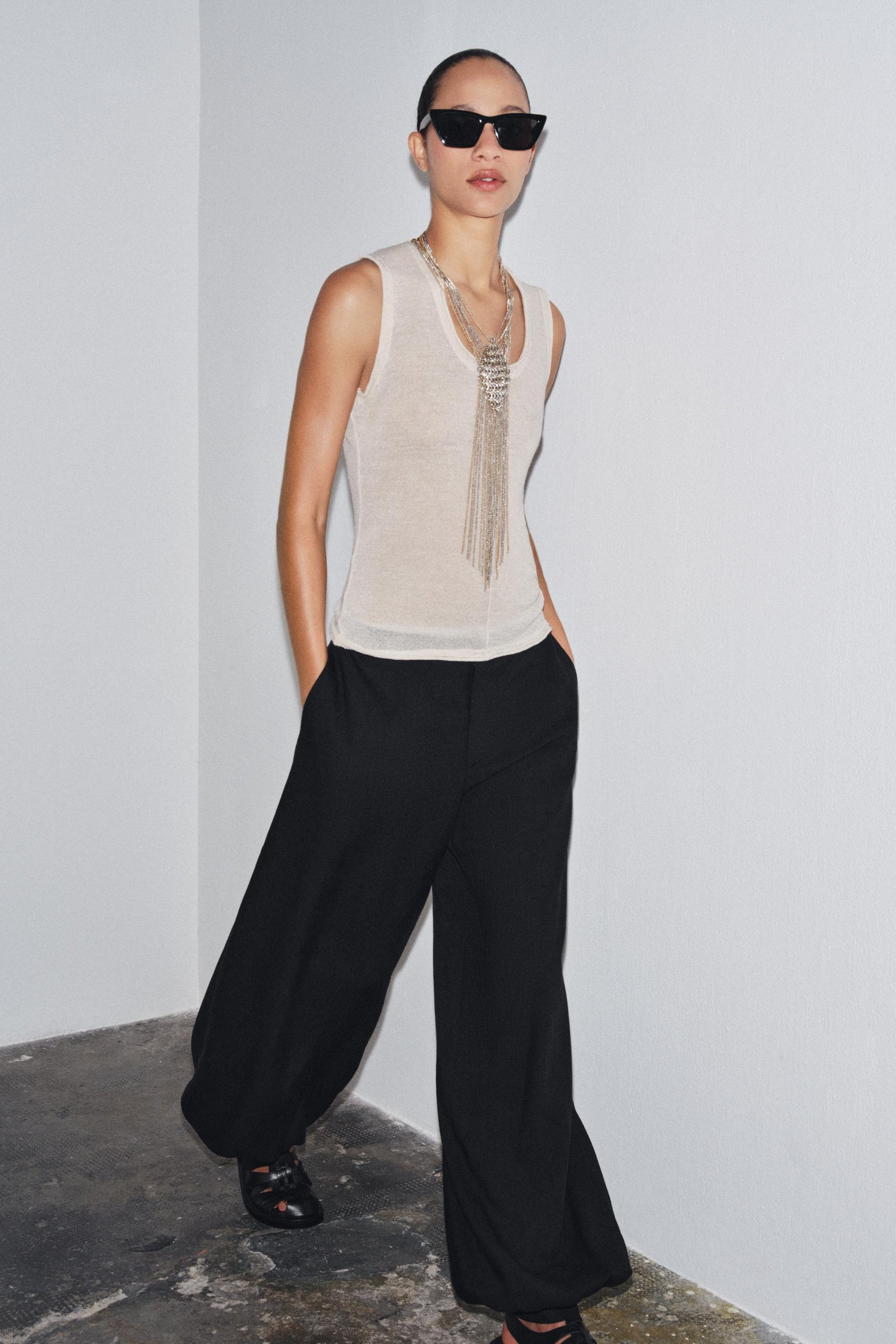 Ärmelloses Top aus Wollmischung