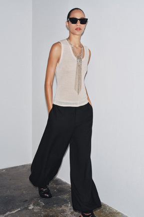 Ärmelloses Top aus Wollmischung