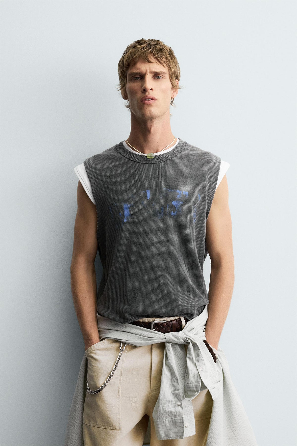 WASHED PRINT KNIT TANK TOP - Image 2