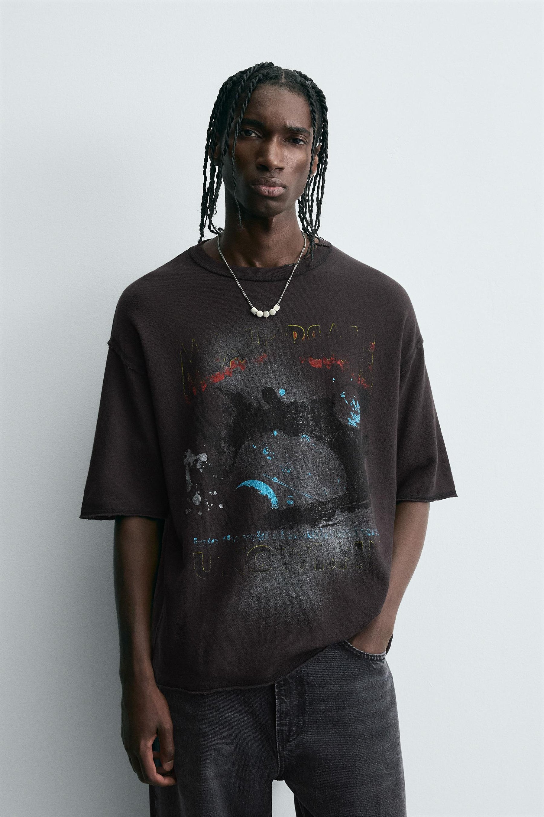 WASHED PRINTED KNIT T-SHIRT - Image 2