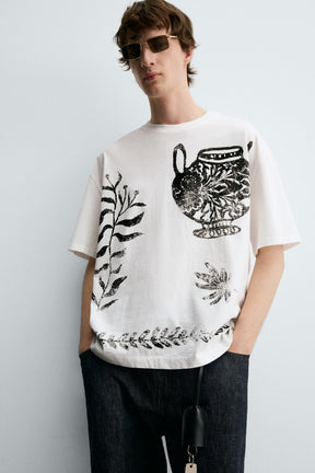 CONTRAST PRINT T-SHIRT - Image 6