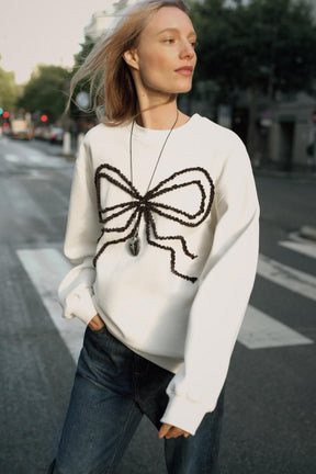 Sweatshirt mit kontrastierender Schleife