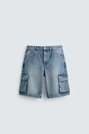 DENIM CARGO BERMUDA SHORTS - Image 7