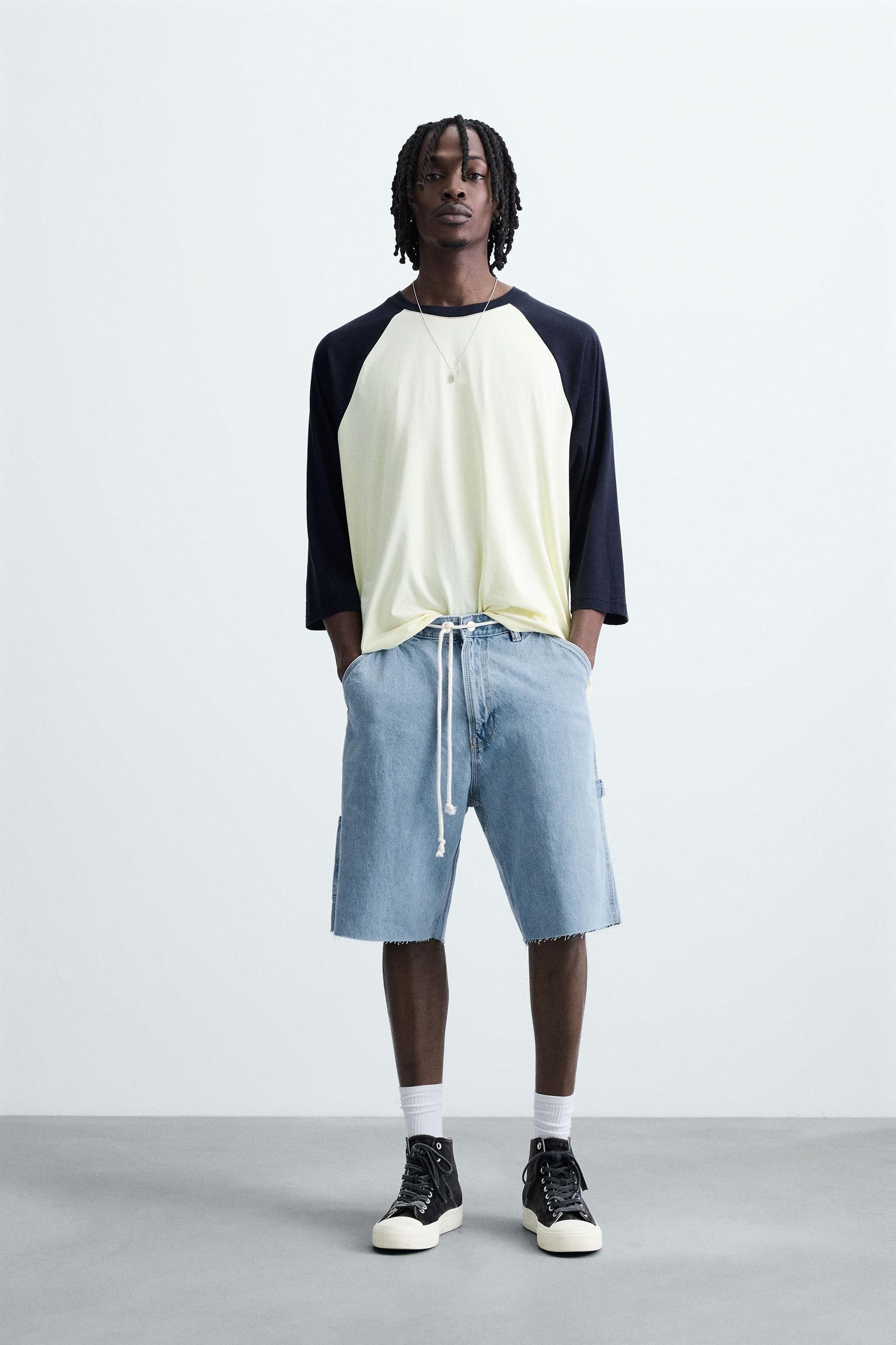 CARPENTER POCKET DENIM BERMUDA SHORTS - Image 1