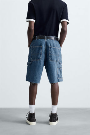 CARPENTER POCKET DENIM BERMUDA SHORTS - Image 3