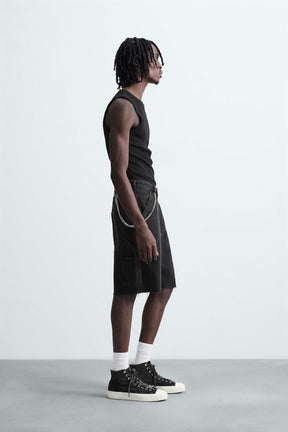 CARPENTER POCKET DENIM BERMUDA SHORTS - Image 4