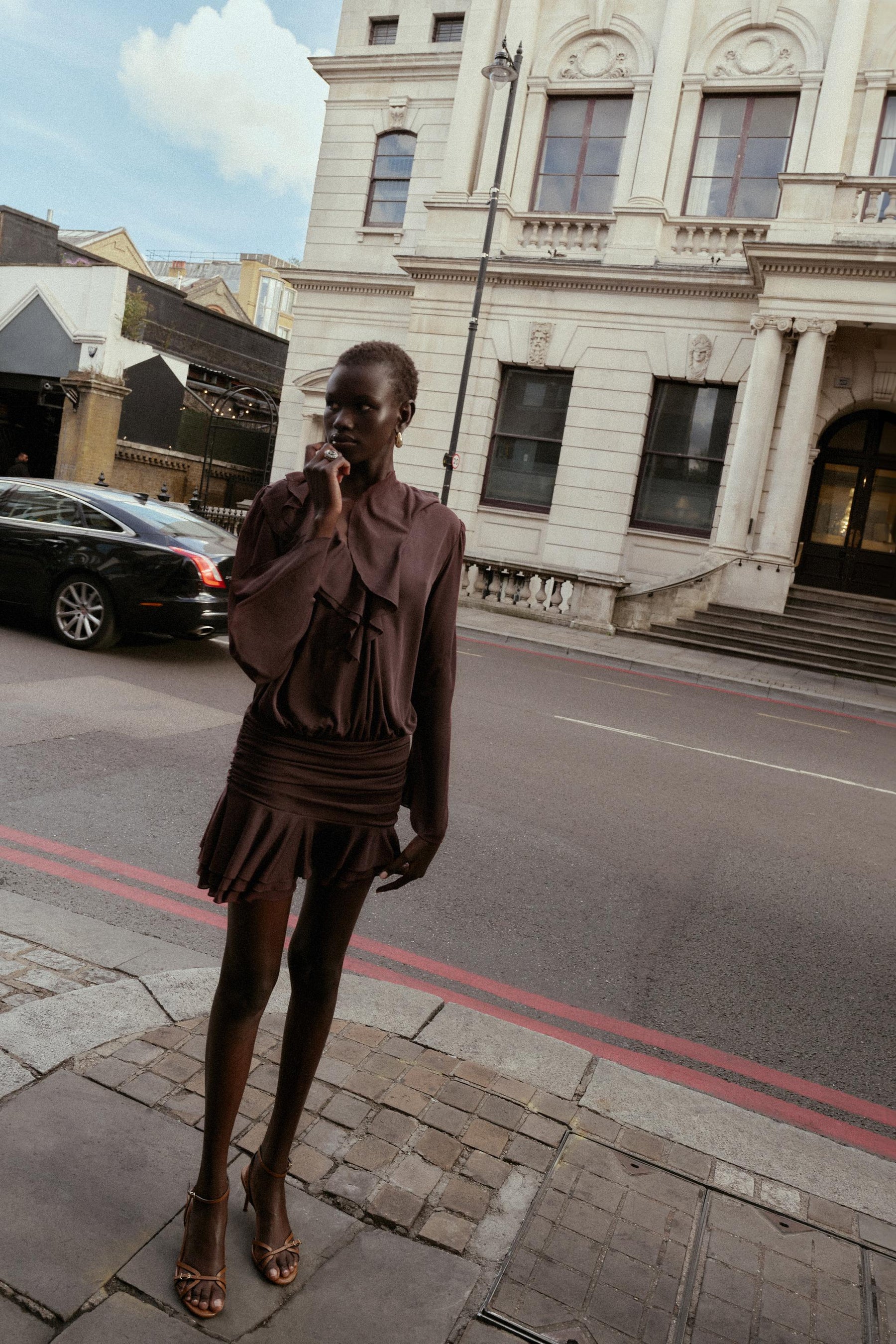 SHORT DRESS WITH RUFFLES - Image 1