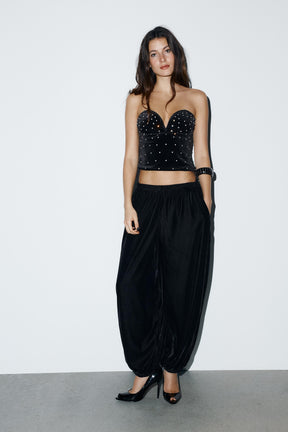 Samtschimmerndes Top