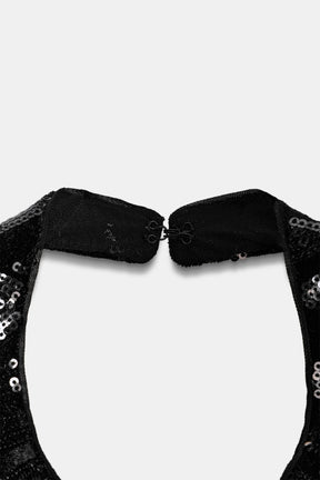 Pailletten-Neckholder-Top