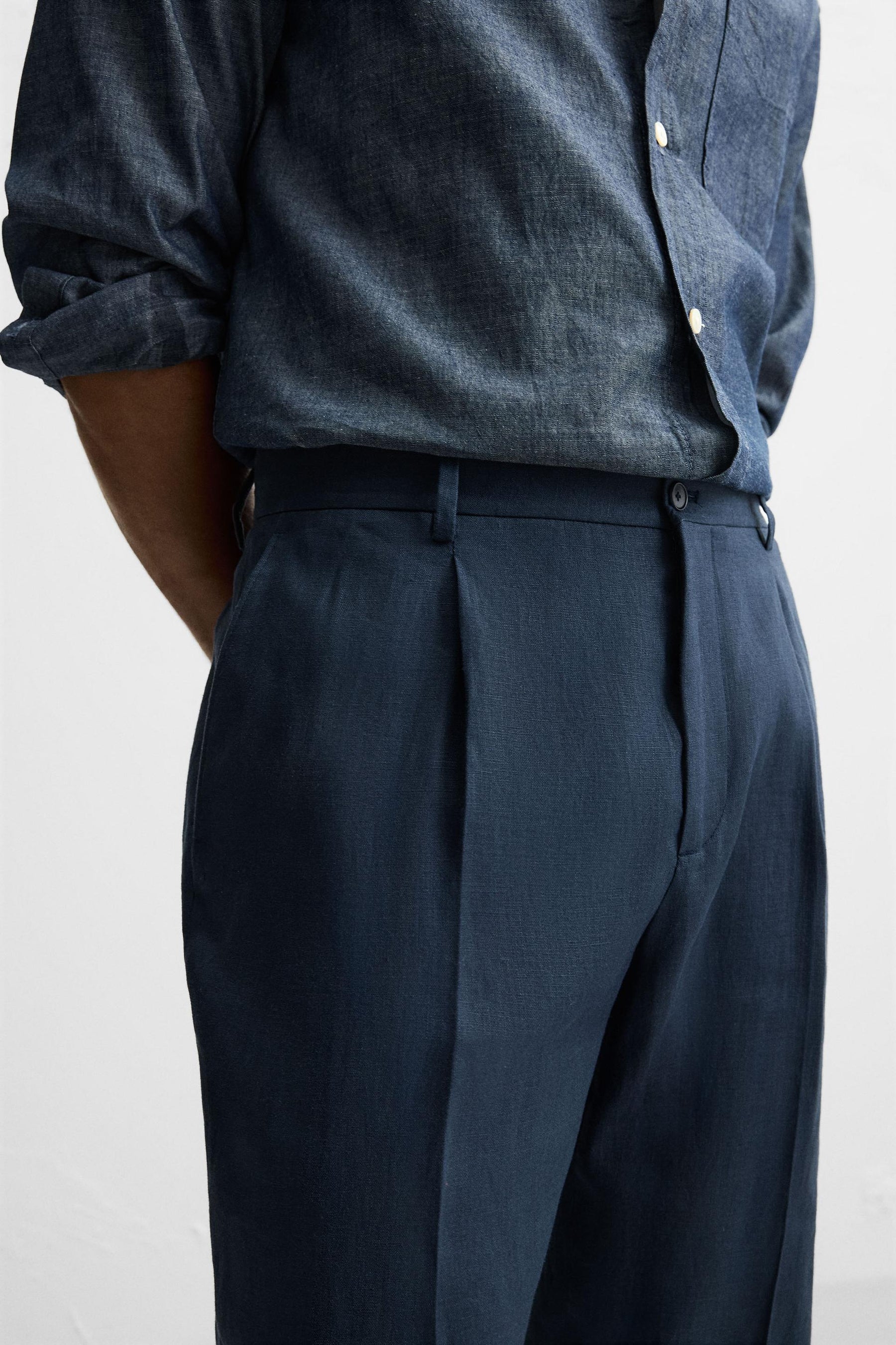 100% LINEN PLEATED TROUSERS - Image 5