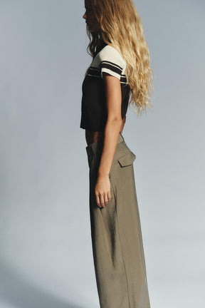 Poloshirt aus Rippstrick