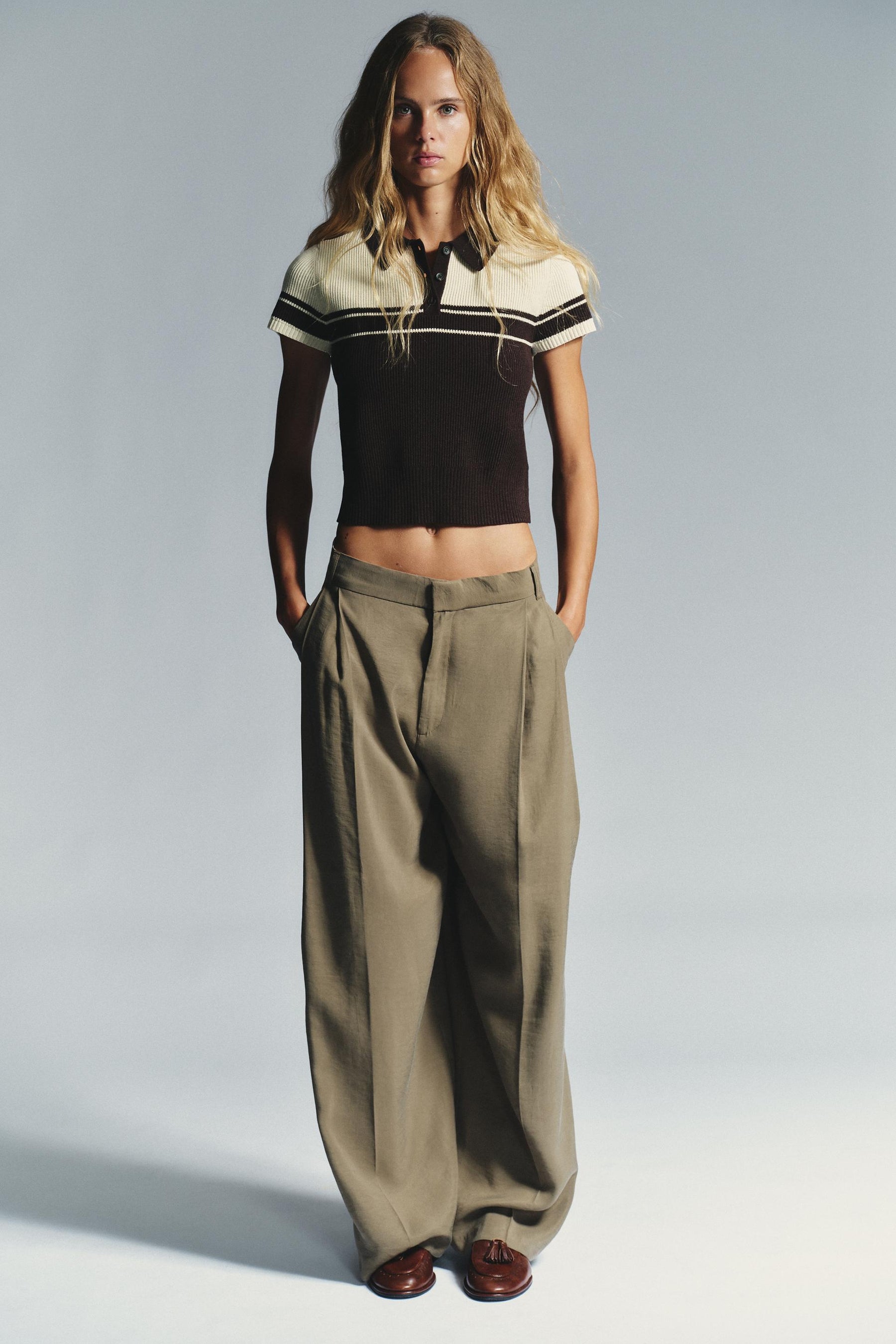 Poloshirt aus Rippstrick