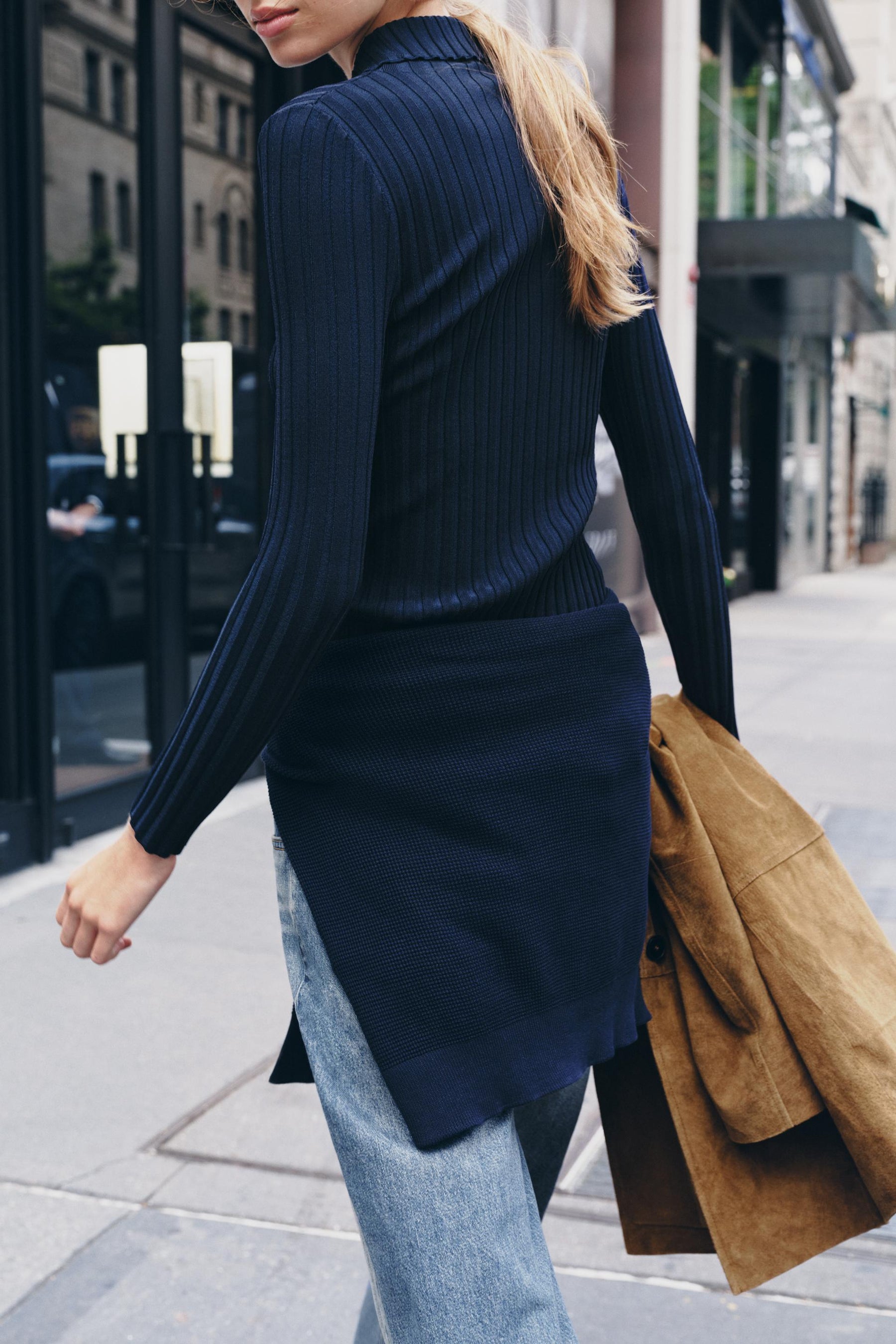 Poloshirt aus Rippstrick