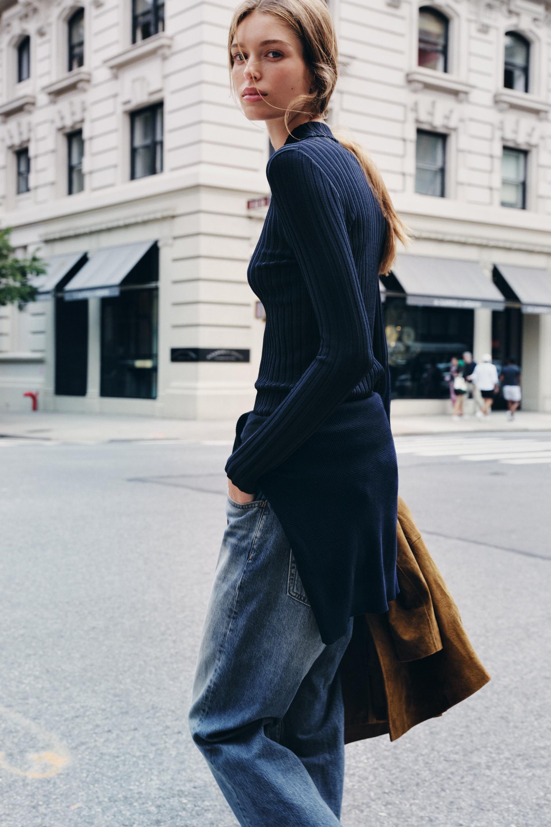 Poloshirt aus Rippstrick