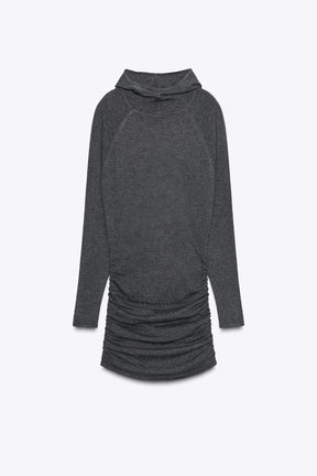 HOODIE KNIT MINI DRESS - Image 7
