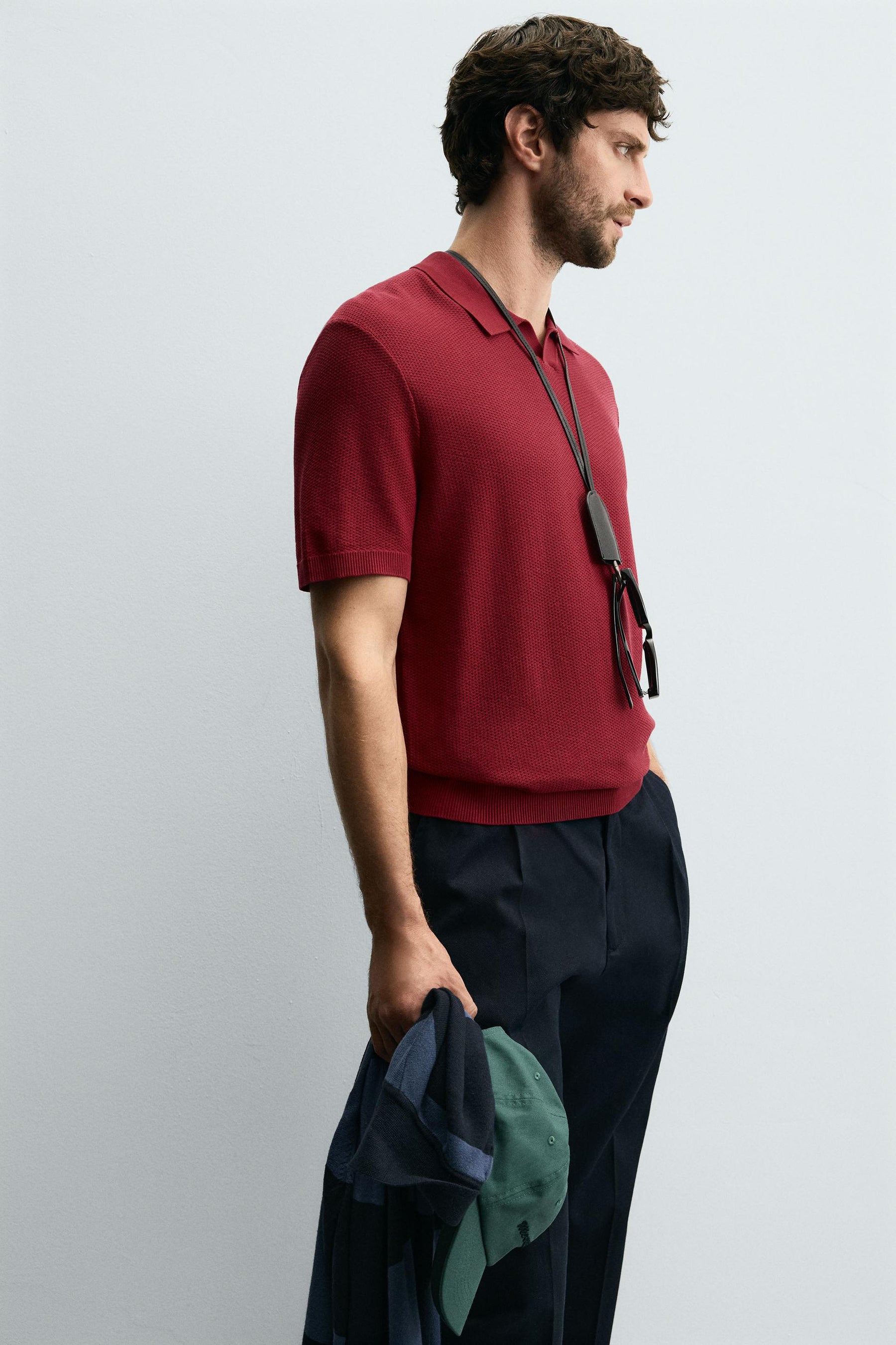 TEXTURED KNIT POLO SHIRT - Image 6