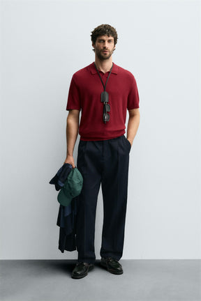 TEXTURED KNIT POLO SHIRT - Image 1