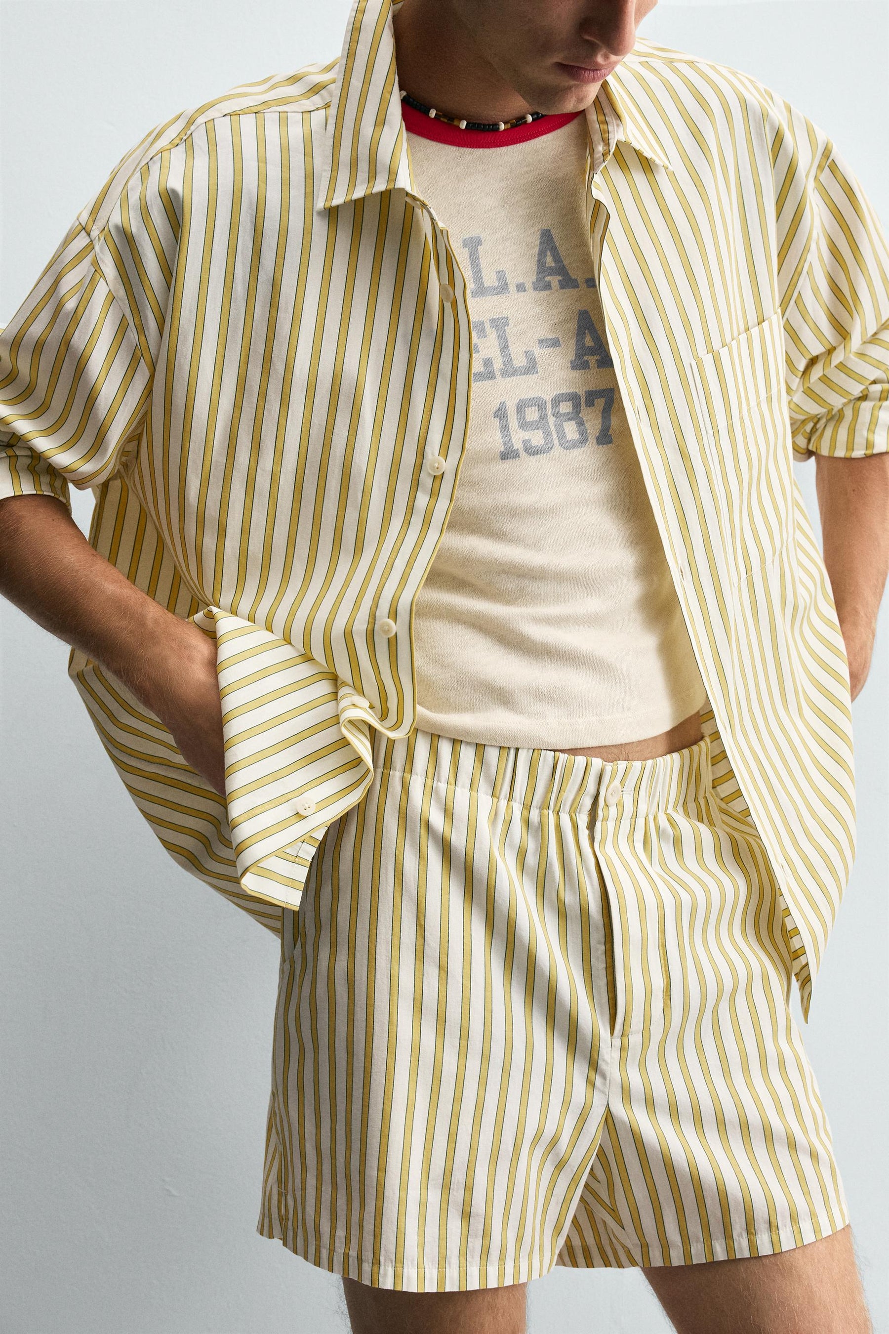 EMBROIDERED STRIPED SHORTS - Image 5