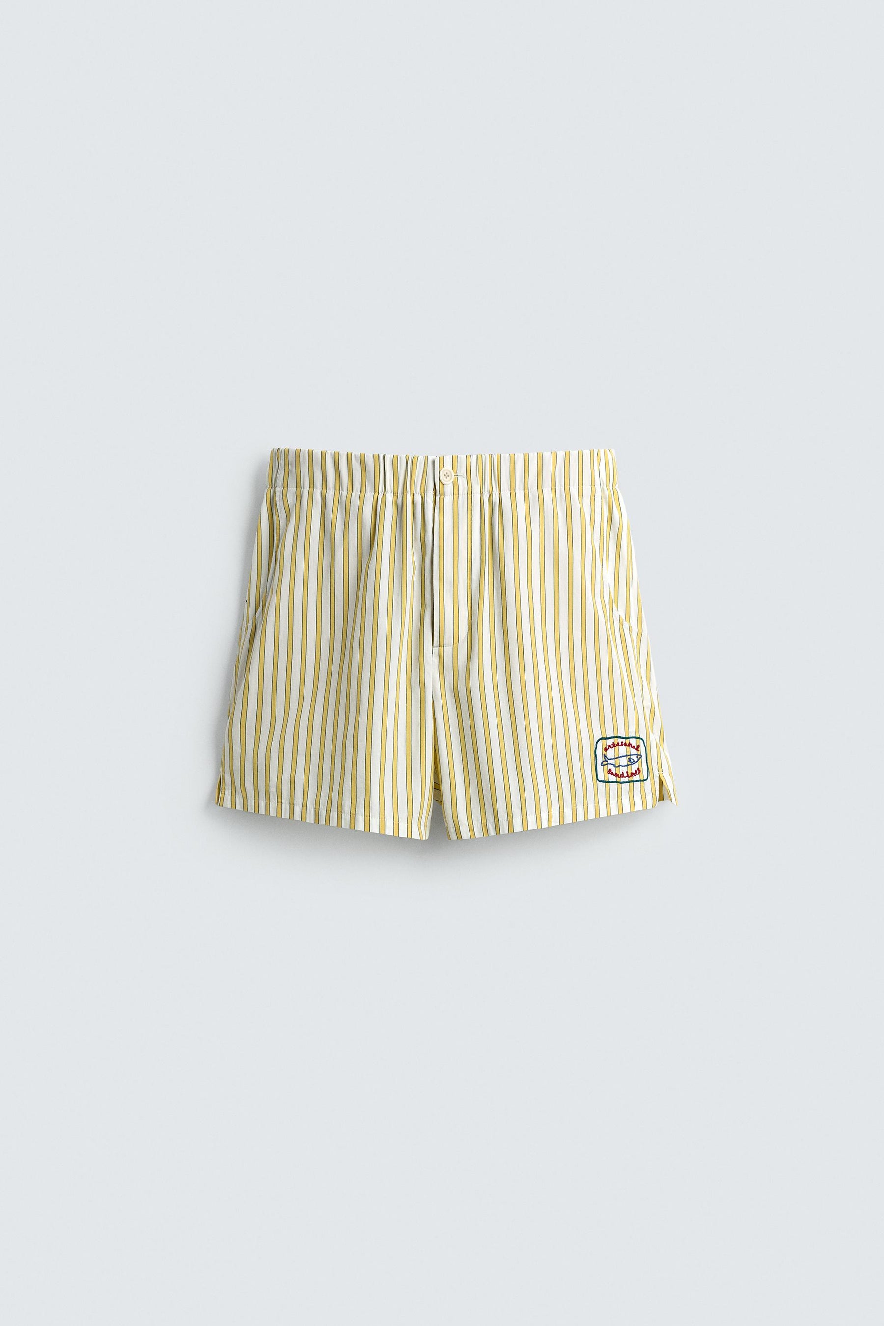 EMBROIDERED STRIPED SHORTS - Image 7