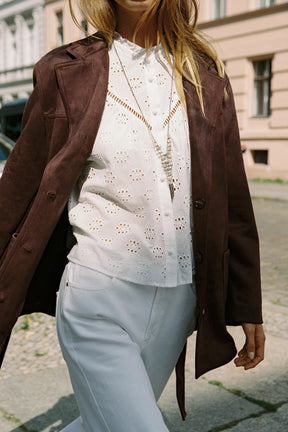 Gürteljacke in Wildlederoptik